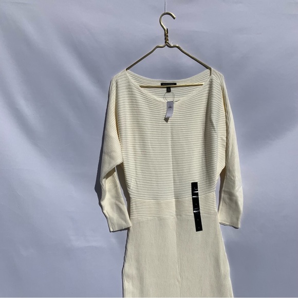 NWT Banana Republic Ribbed Sweater Dress Cream Ivory Long MSRP $160 Size SMALL - Picture 5 of 16